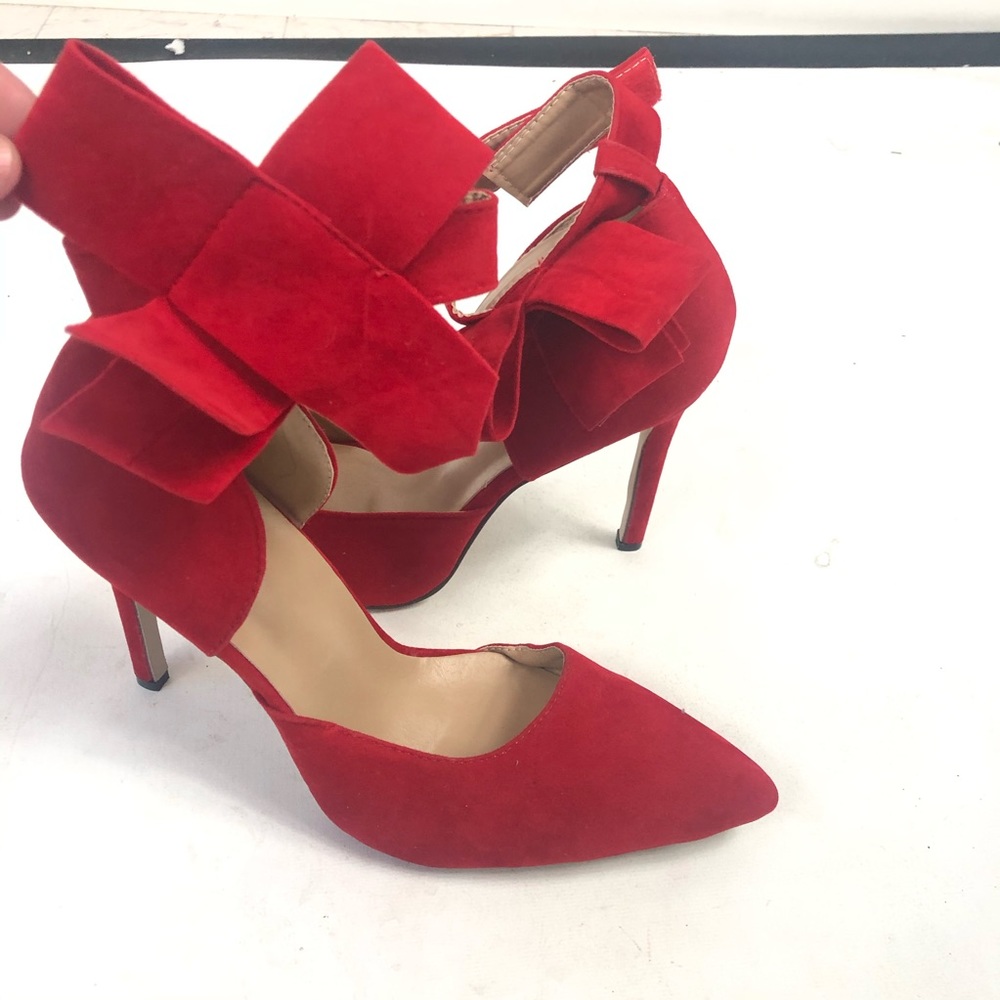 Ribbon Stiletto Heel Womens 42 Suede